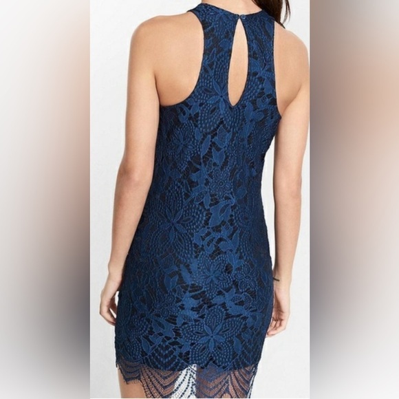 Express Floral Lace Contrast Sheath Dress - Picture 2 of 8